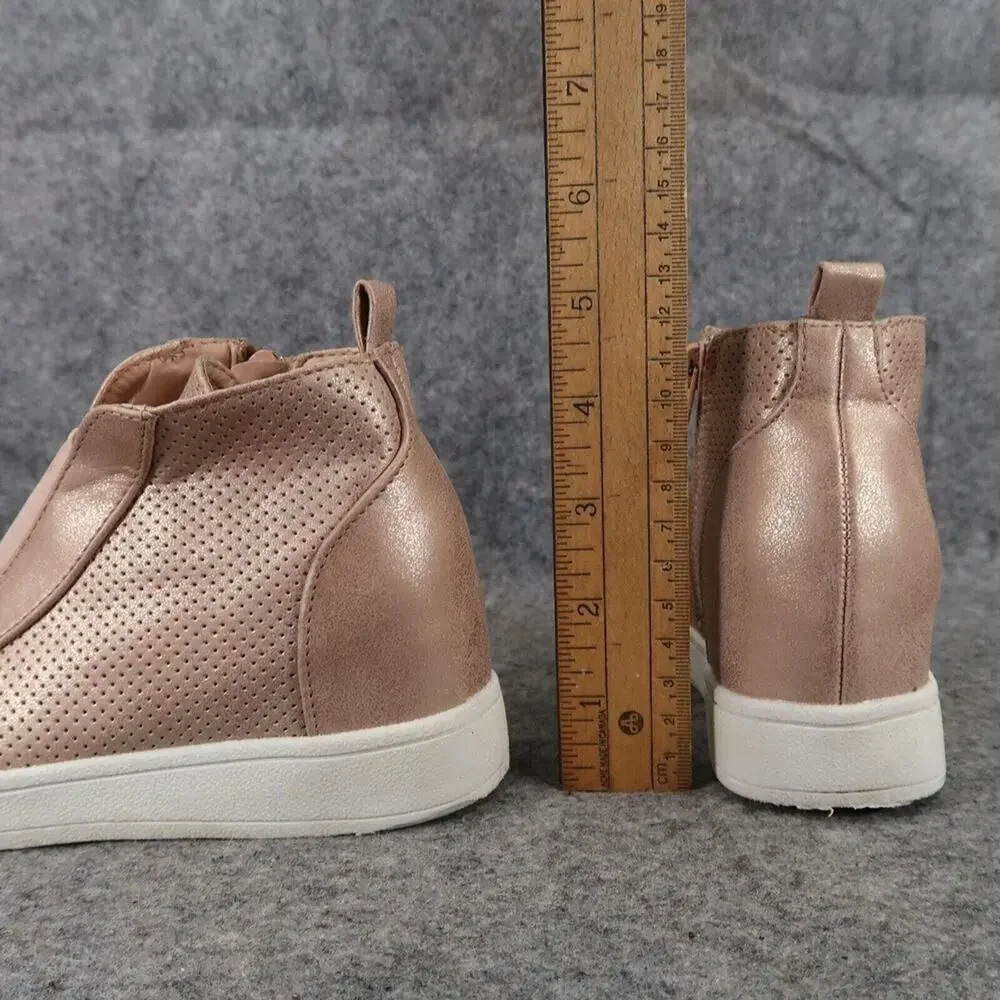 Mia Kids Shoes Girls 12 Sneakers Fashion Hidden Wedge Perforated Zip Rose Gold